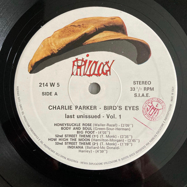 Charlie Parker : Bird's Eyes, Last Unissued, Vol. 1 (LP)