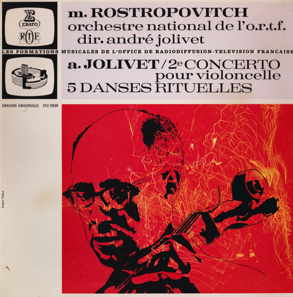 Mstislav Rostropovich - André Jolivet / Orchestre National De France : 2e Concerto Pour Violoncelle / 5 Danses Rituelles (LP)