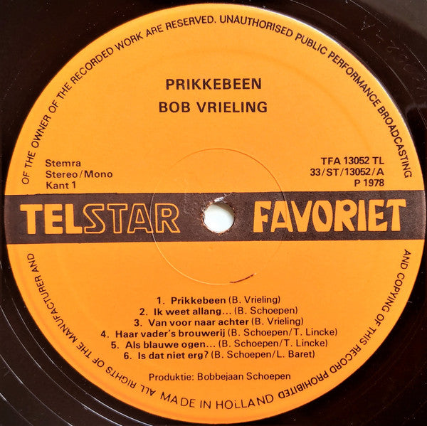 Bob Vrieling : Prikkebeen (LP, Album)