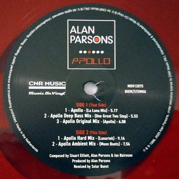 Alan Parsons : Apollo (Remixed By Solar Quest) (LP, Ltd, RE, Pur)