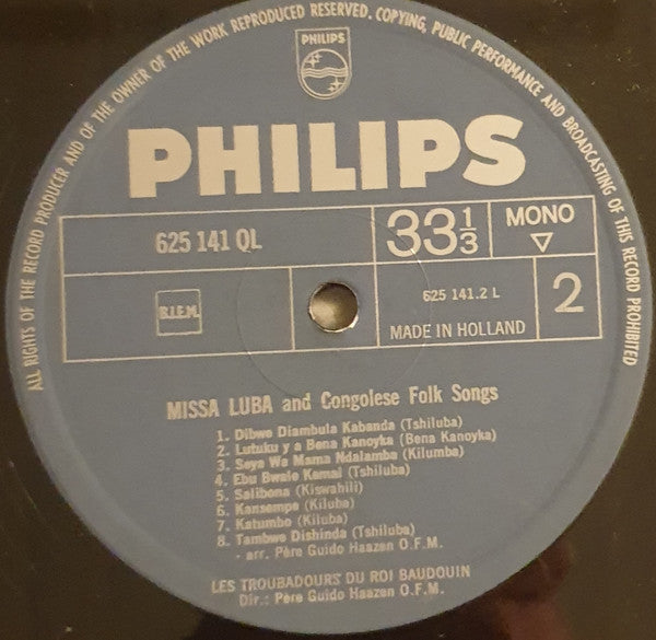 Les Troubadours Du Roi Baudouin : The Missa Luba And Congolese Folksongs (LP, Album, Mono, Promo)