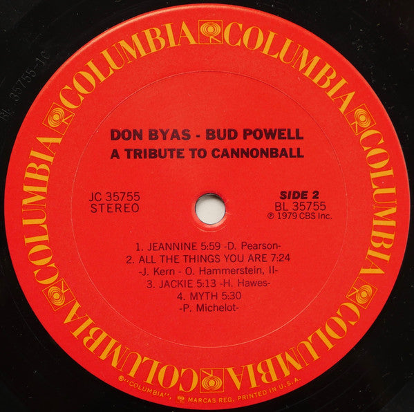 Don Byas / Bud Powell : A Tribute To Cannonball (LP, Album)