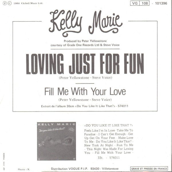 Kelly Marie : Loving Just For Fun (7", Single)