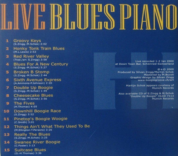 Silvan Zingg, Martijn Schok : Boogie Woogie Duets - Live In Concert (CD, Album, Dig)