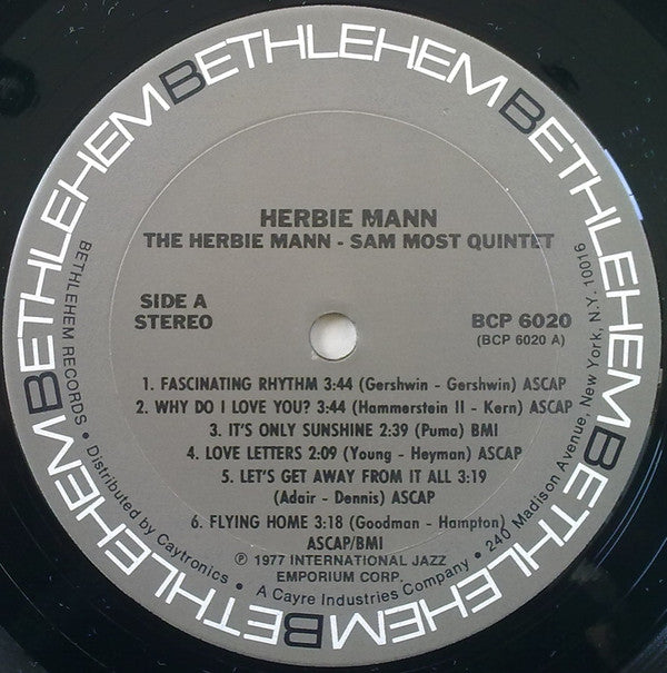 The Herbie Mann-Sam Most Quintet : The Mann With The Most (LP, Album, RE)