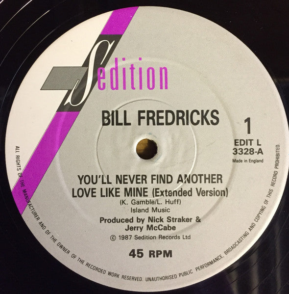 Bill Fredericks : You'll Never Find Another Love Like Mine (12")