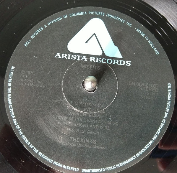 The Kinks : Misfits (LP, Album)