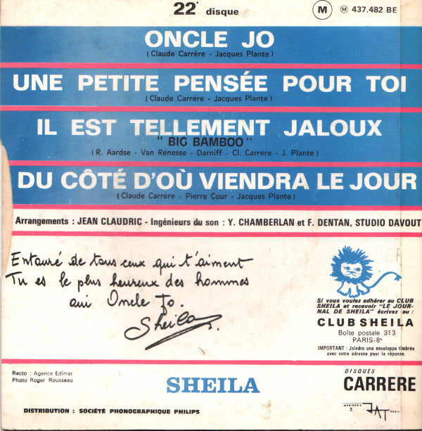 Sheila (5) : Oncle Jo (7", EP)
