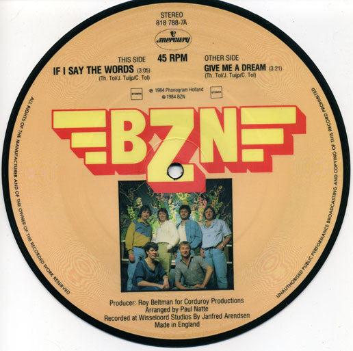 BZN : If I Say The Words (7", Single, Pic)