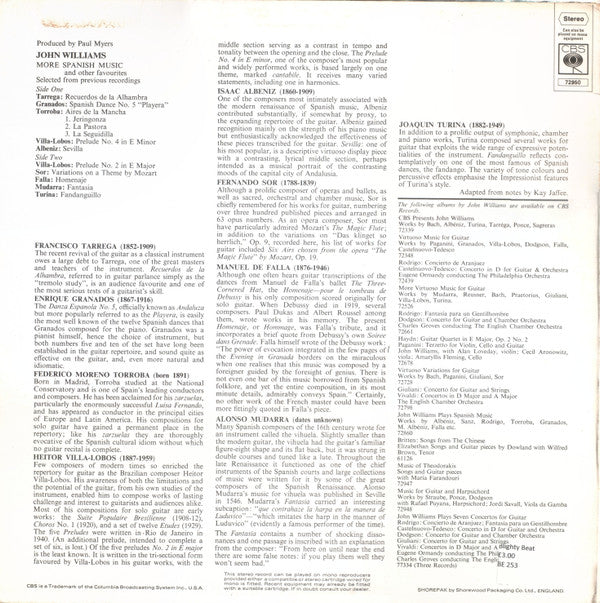 John Williams (7) : More Spanish Music And Other Favourites (LP, Comp)