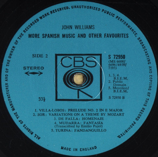John Williams (7) : More Spanish Music And Other Favourites (LP, Comp)