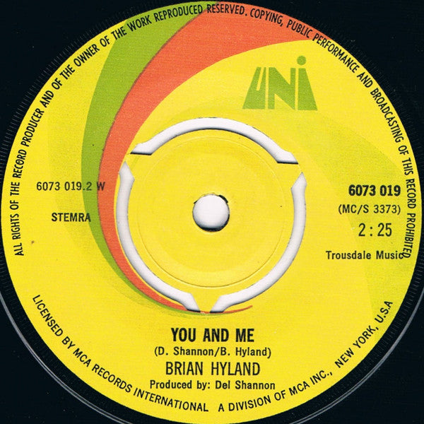 Brian Hyland : Gypsy Woman / You And Me (7", Single, RE)