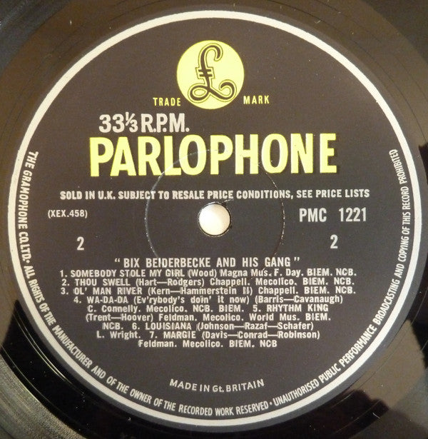 Bix Beiderbecke : Bix And His Gang (LP, Comp, Mono)