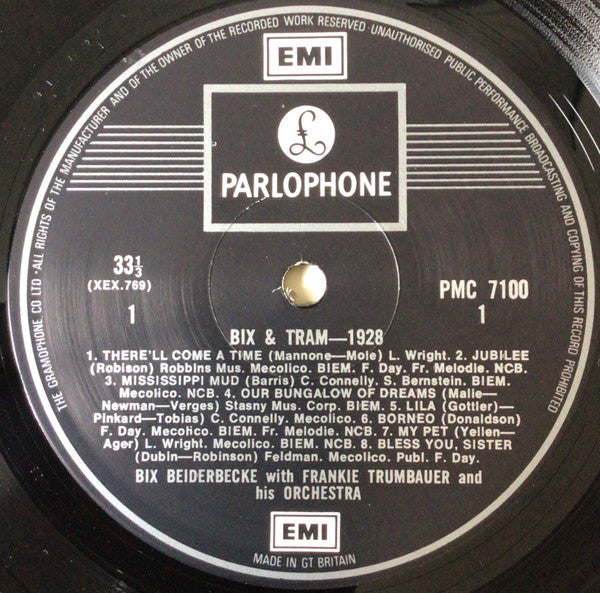 Bix Beiderbecke With Frankie Trumbauer And His Orchestra : Bix And Tram 1928 (LP, Comp, Mono)