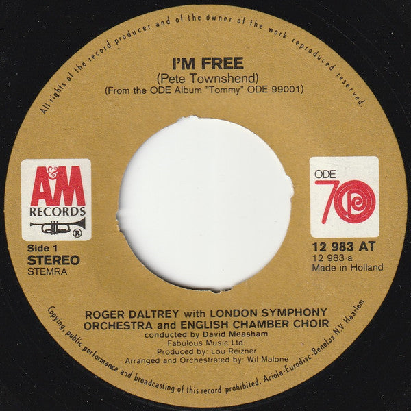 Roger Daltrey : I'm Free (7", Single)