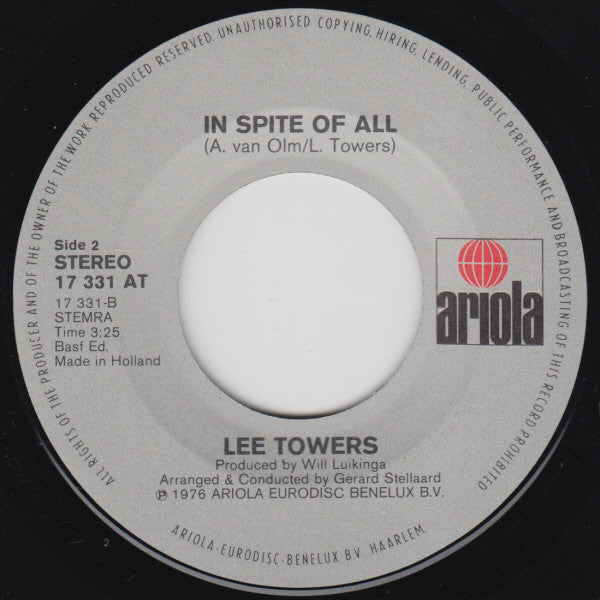 Lee Towers : Everyday (7", Single)