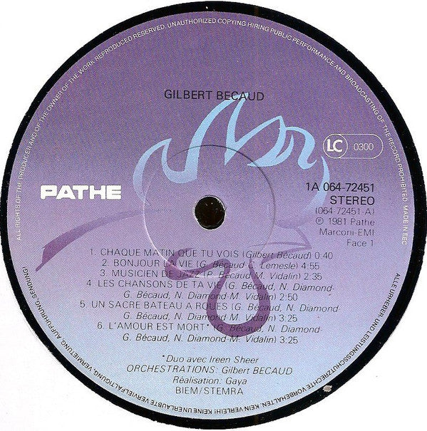 Gilbert Bécaud : Gilbert Becaud (LP, Album)