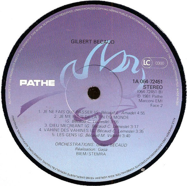 Gilbert Bécaud : Gilbert Becaud (LP, Album)