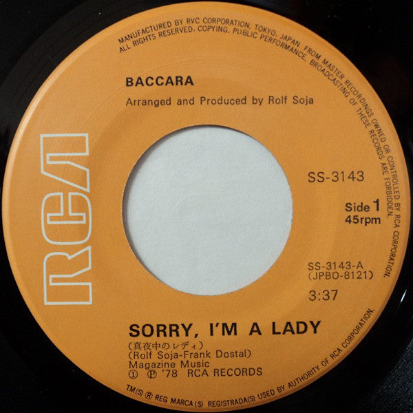 Baccara = Baccara : 真夜中のレディ = Sorry, I'm A Lady / ギミー・モア = Gimme More (7")