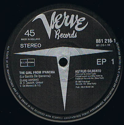 Astrud Gilberto : The Girl From Ipanema (Long Original version) (12", EP)