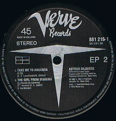 Astrud Gilberto : The Girl From Ipanema (Long Original version) (12", EP)