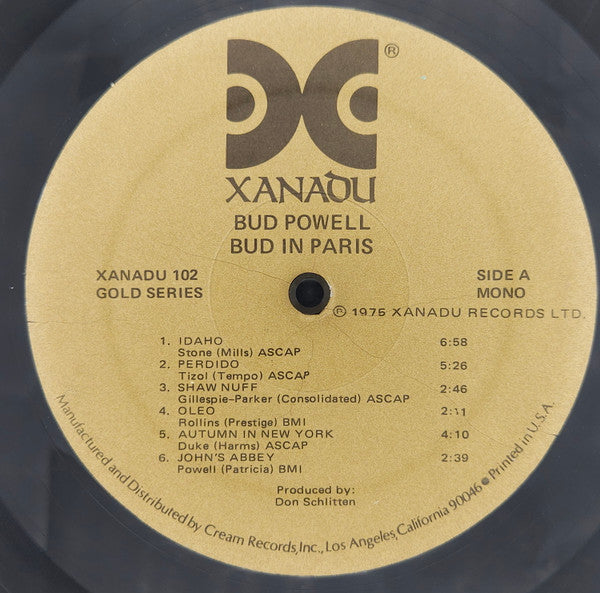 Bud Powell : Bud In Paris (LP, Album, Mono)