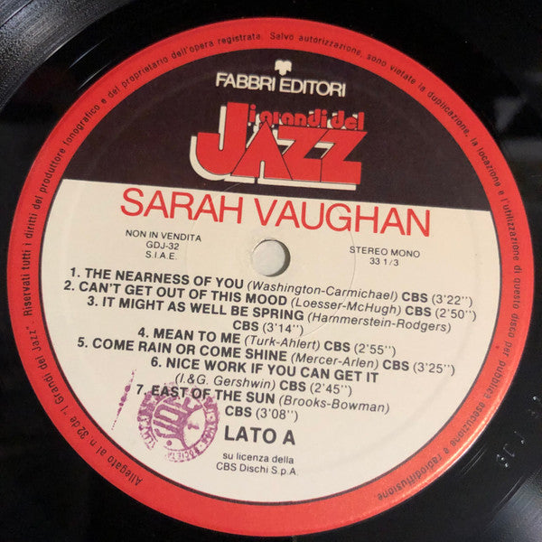 Sarah Vaughan : Sarah Vaughan (LP, Comp, Mono, Gat)