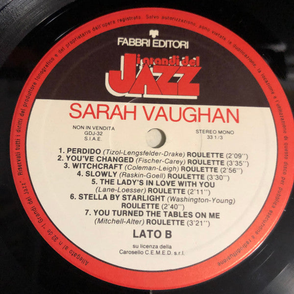 Sarah Vaughan : Sarah Vaughan (LP, Comp, Mono, Gat)