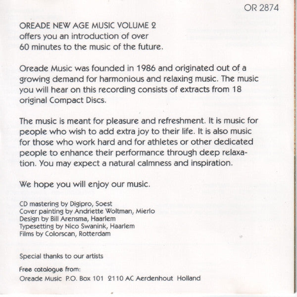 Various : New Age Music Vol. 2 (CD, Comp)