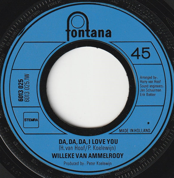 Willeke van Ammelrooy : Da, Da, I Love You (7", Single)
