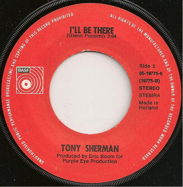 Tony Sherman : I Wrote You A Letter / I'll Be There (7")