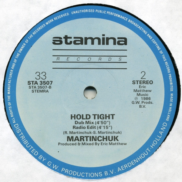 Martinchuk : Hold Tight (12", Single)
