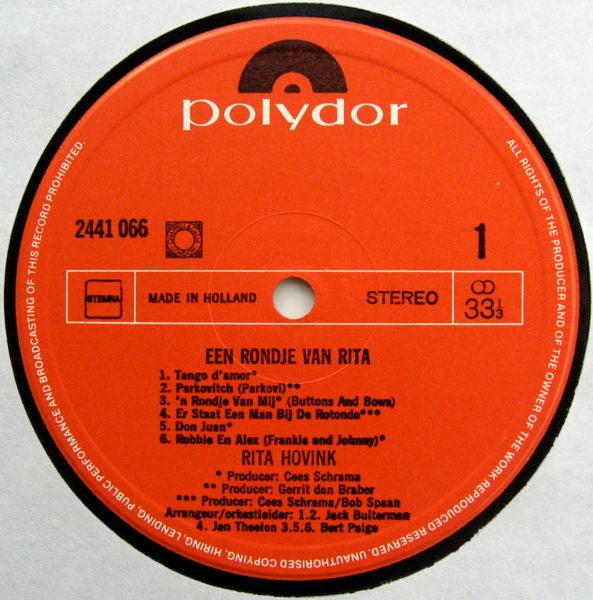 Rita Hovink : Laat Me Alleen (LP, Comp)