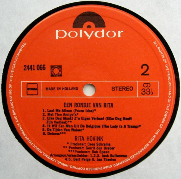 Rita Hovink : Laat Me Alleen (LP, Comp)