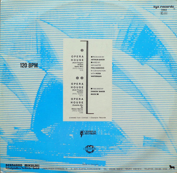 Jack E Makossa : Opera House (Acid Fingers Strikes Again Mix) (12", Maxi)