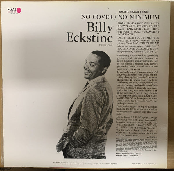 Billy Eckstine : No Cover, No Minimum (LP, Album, RE)