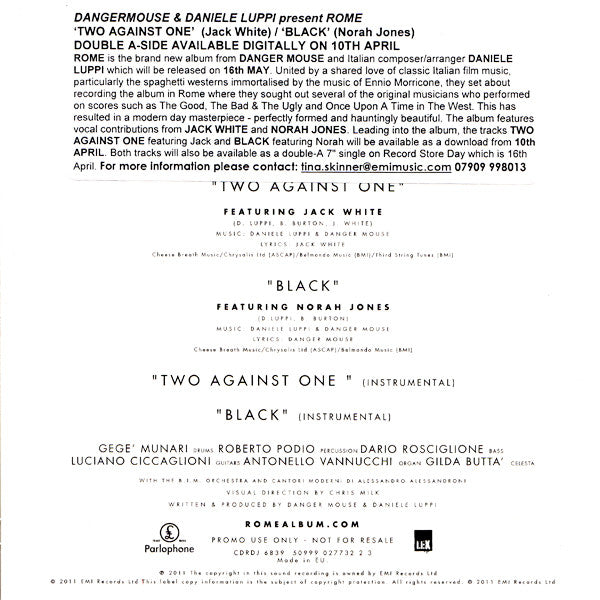 Danger Mouse & Daniele Luppi : Two Against One / Black (CD, Single, Promo)