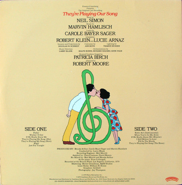 Robert Klein, Lucie Arnaz : Emanuel Azenberg Presents The Original Cast Recording "They're Playing Our Song" (LP, Album, Gat)