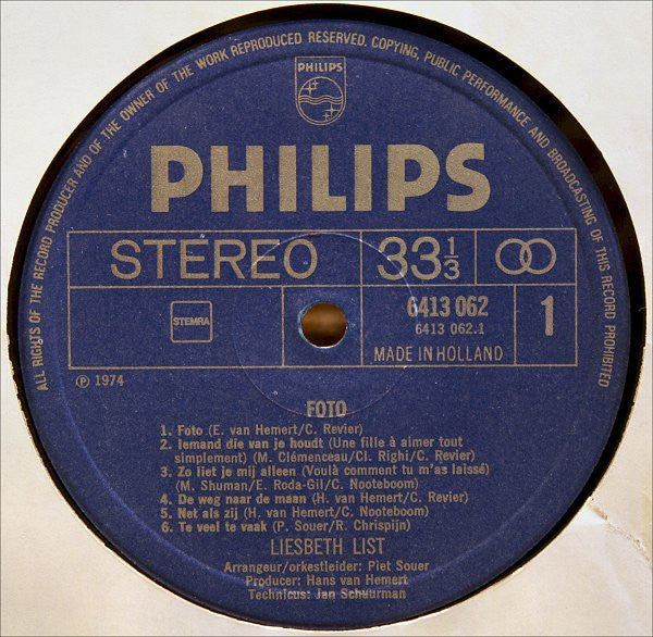 Liesbeth List : Foto (LP, Album)