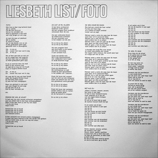 Liesbeth List : Foto (LP, Album)