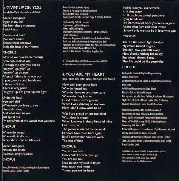 Lara Fabian : Lara Fabian (CD, Album, RE)