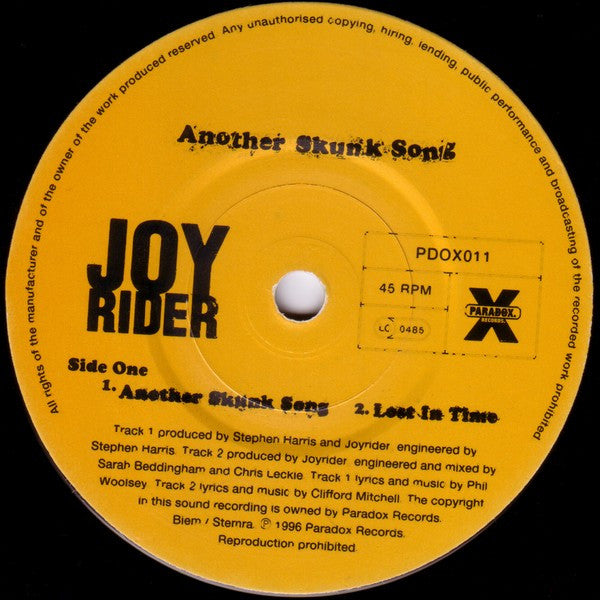 Joyrider (3) : Another Skunk Song (7", Single)