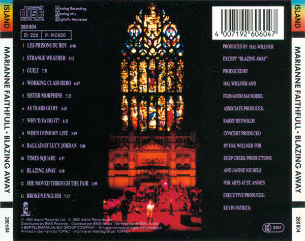 Marianne Faithfull : Blazing Away (CD, Album)