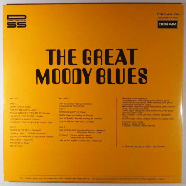 The Moody Blues : The Great Moody Blues (2xLP, Comp, RE, Gat)