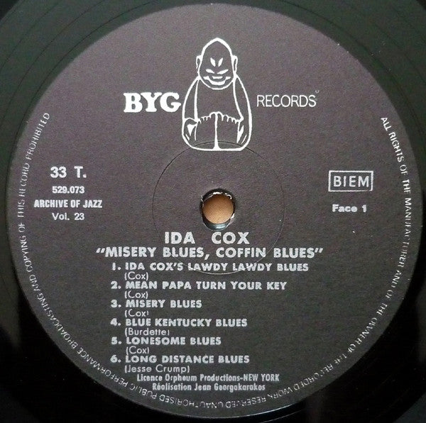 Ida Cox : Archive Of Jazz Volume 23 - Misery Blues - Coffin Blues (LP, Comp)