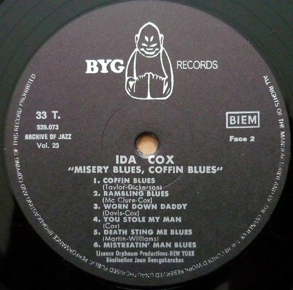 Ida Cox : Archive Of Jazz Volume 23 - Misery Blues - Coffin Blues (LP, Comp)