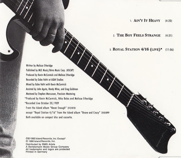 Melissa Etheridge : Ain't It Heavy (CD, Maxi)