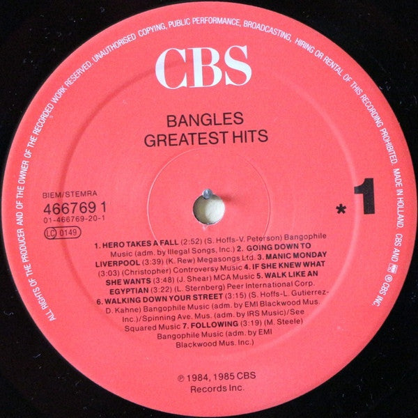 Bangles : Greatest Hits (LP, Comp)