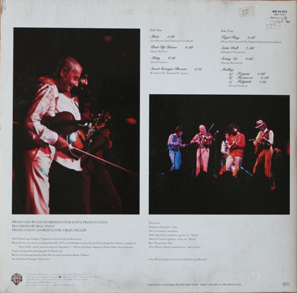 Stéphane Grappelli / David Grisman : Live (LP, Album, Gat)