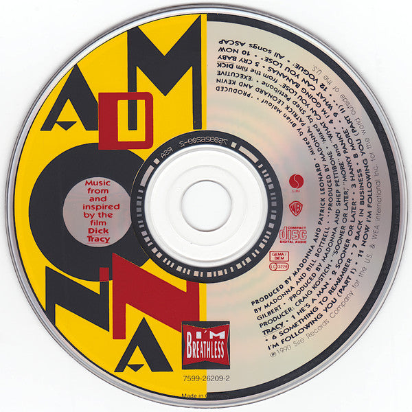 Madonna : I'm Breathless (Music From And Inspired By The Film Dick Tracy) (CD, Album)